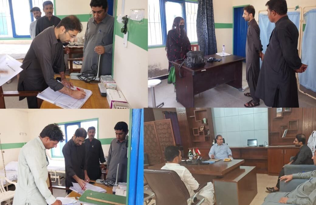 ڈسٹرکٹ ہیلتھ آفیسر گوادر کا پسنی کے پاک عمان ہسپتال، ریک پشت ڈسپنسری اور بی ایچ یو ببر شور کا دورہ