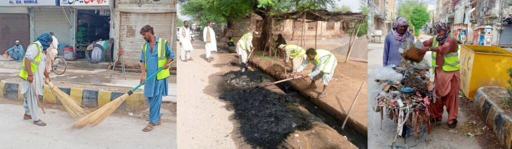 میونسپل کمیٹی سیوی کا عملہ بارش کے بعد شہر کی صفائی ستھرائی اور کچرے کی منتقلی کے کام میں مصروف ہے