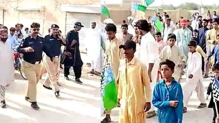 بختیارآباد میں 12 ربیع الاول کا جلوس غوثیہ مسجد سے برآمد، سینکڑوں عاشقانِ رسول ﷺ کی شرکت