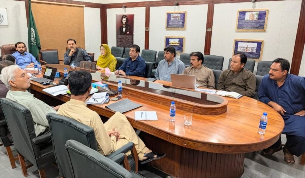 جیکب آباد: ڈپٹی کمشنر جیکب آباد شہزاد احمد ساہی، ڈپٹی کمشنر جعفرآباد خالد خان، ڈپٹی کمشنر صحبت پور فریدہ ترین سمیت دیگر سندھ متنازعہ سم نالے کے حوالے سے تبادلہ خیال کر رہے ہیں