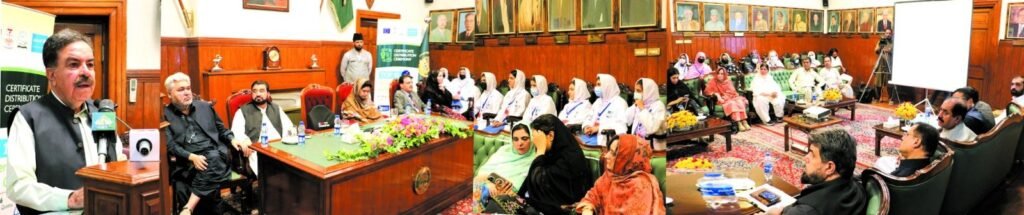 Governor Balochistan Jafar Khan Mandokhail UNICEF ke zer-e-ehtemam Health Care Skills Development ki munaqida taqreeb se khitab kar rahe hain