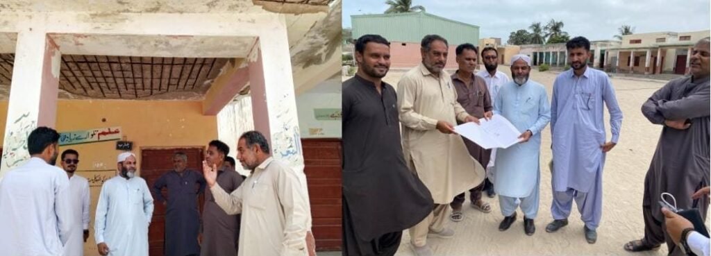 گوادر: رکن صوبائی اسمبلی مولانا ہدایت الرحمن بلوچ کو گورنمنٹ بوائز ہائی اسکول جدید کے پرنسپل طارق محمود اسکول کے مسائل و ضروریات پر بریفنگ دے رہے ہیں، اس موقع پر این سی ایچ ڈی کے ڈپٹی ڈائریکٹر نزیر احمد بلوچ بھی موجود ہیں