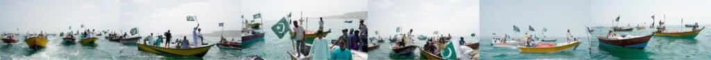 Gwadar: 79ween Youm-e-Azadi ke mauqe par Mahigeeron ki jaanib se boats rally nikali ja rahi hai