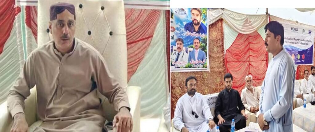 Usta Muhammad: Soobai wazir livestock Sardarzada Faisal Khan Jamali ko Deputy Director livestock Dr Rab Nawaz agahi faraham kar rahe hain