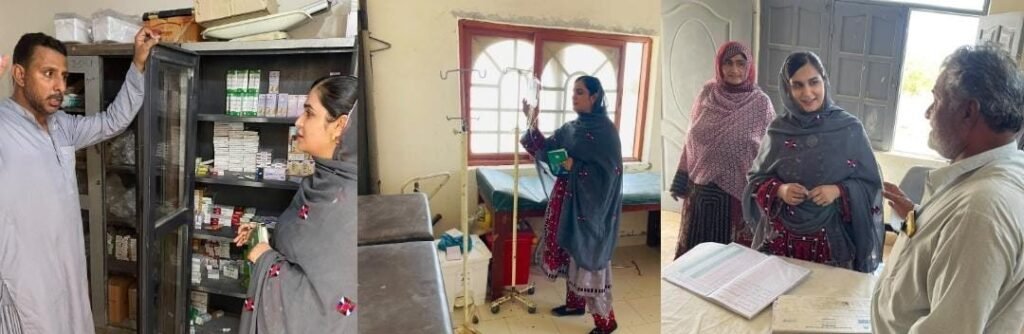 Ormara: Assistant Commissioner Dr Mah Noor Barkat bunyadi markaz-e-sehat Basol aur Hud mein tibbi sahuliyat ka muayena aur jaiza le rahi hain
