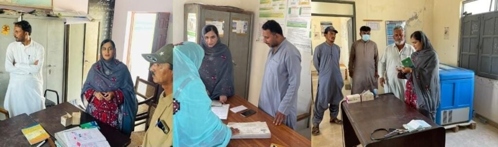 Ormara: Assistant Commissioner Dr Mah Noor Barkat bunyadi markaz-e-sehat Basol aur Hud ke mukhtalif shobajat ka muayena aur jaiza le rahi hain