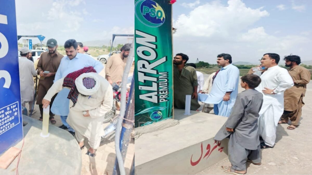 رکنی میں اسسٹنٹ کمشنر فہد حسین عمرانی کا پیٹرول پمپس کا معائنہ، میٹر اور پیمانے چیک