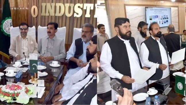مشیر ماحولیات نسیم الرحمٰن ملاخیل نے چیمبر آف اسمال ٹریڈرز کے نومنتخب عہدیداروں سے حلف لیا