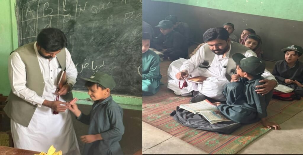 ڈسٹرکٹ ایجوکیشن آفیسر چمن اشوک کمار راجپوت کا کلاس رومز کا دورہ، طلبہ سے نصابی سوالات کر کے تعلیمی استعداد کا جائزہ۔ ڈسٹرکٹ ایجوکیشن آفیسر چمن اشوک کمار راجپوت کی نمایاں تعلیمی کارکردگی کا مظاہرہ کرنے والے طلبہ میں نقد انعامات کی تقسیم، طلبہ کی حوصلہ افزائی کا عزم۔