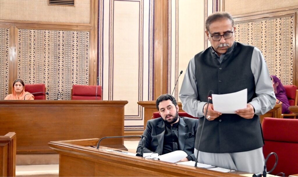 صوبائی وزیر مواصلات و تعمیرات میر سلیم احمد خان کھوسہ آڈٹس رپورٹ 2025-26 ایوان میں پیش کر رہے ہیں