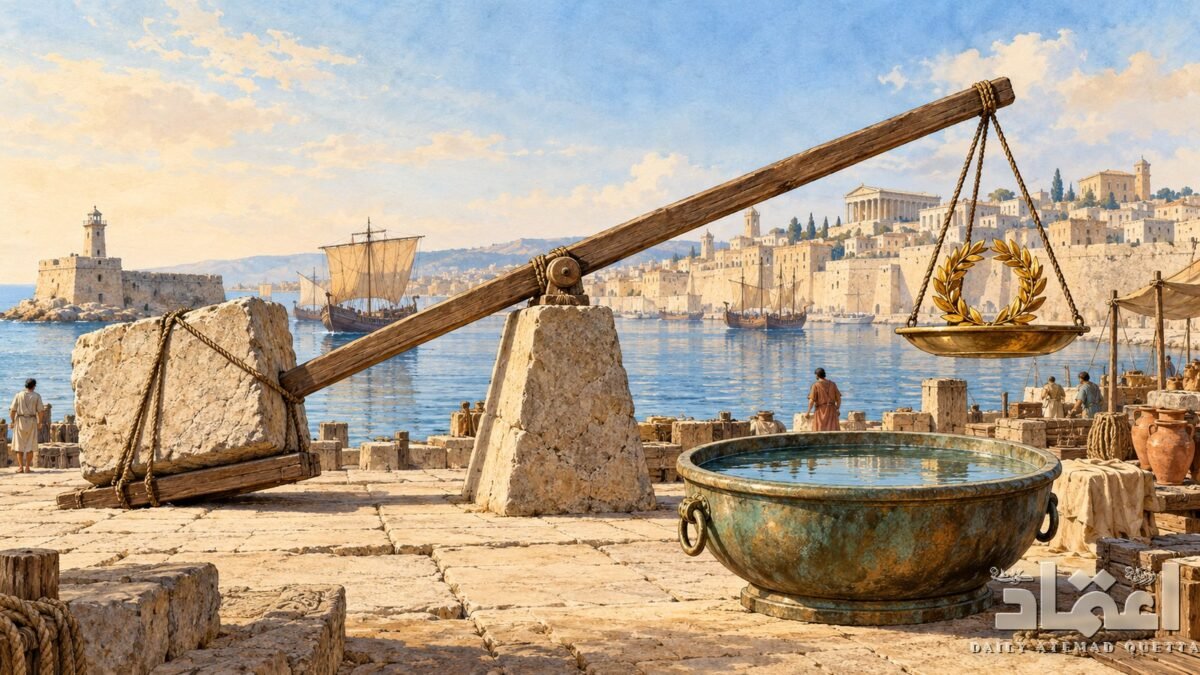 ارشمیدس: لیور کا اصول اور پانی کا اچھال