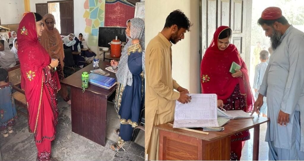 اورماڑہ: اسسٹنٹ کمشنر ڈاکٹر ماہ نور بارکت مختلف سرکاری اسکولوں کے دورے کے موقع پر تدریسی عمل اور اساتذہ و طلبہ کے حاضری رجسٹر کا معائنہ کر رہی ہیں۔
